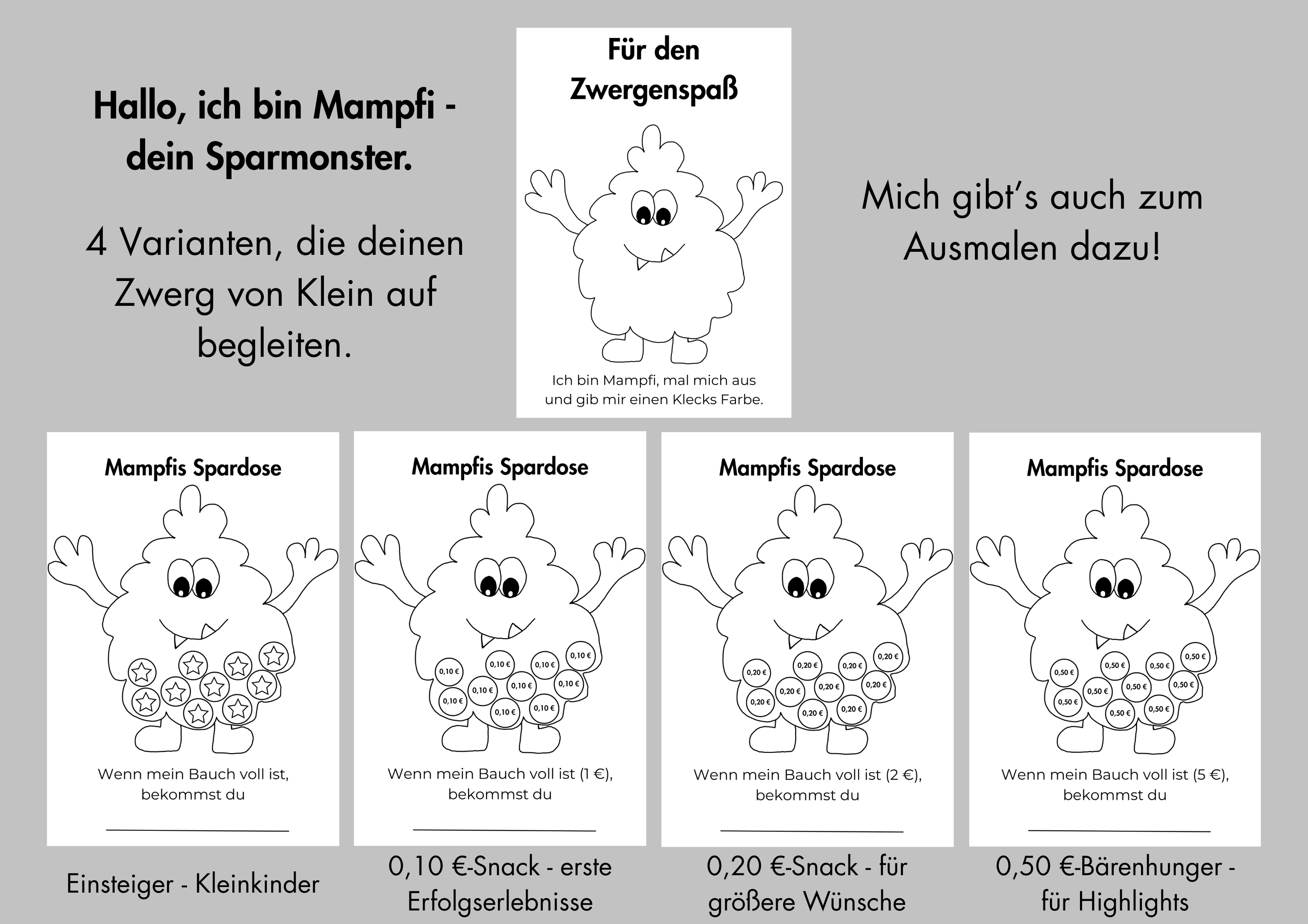 Liebevolle Sparchallenge für Kinder - laminiert