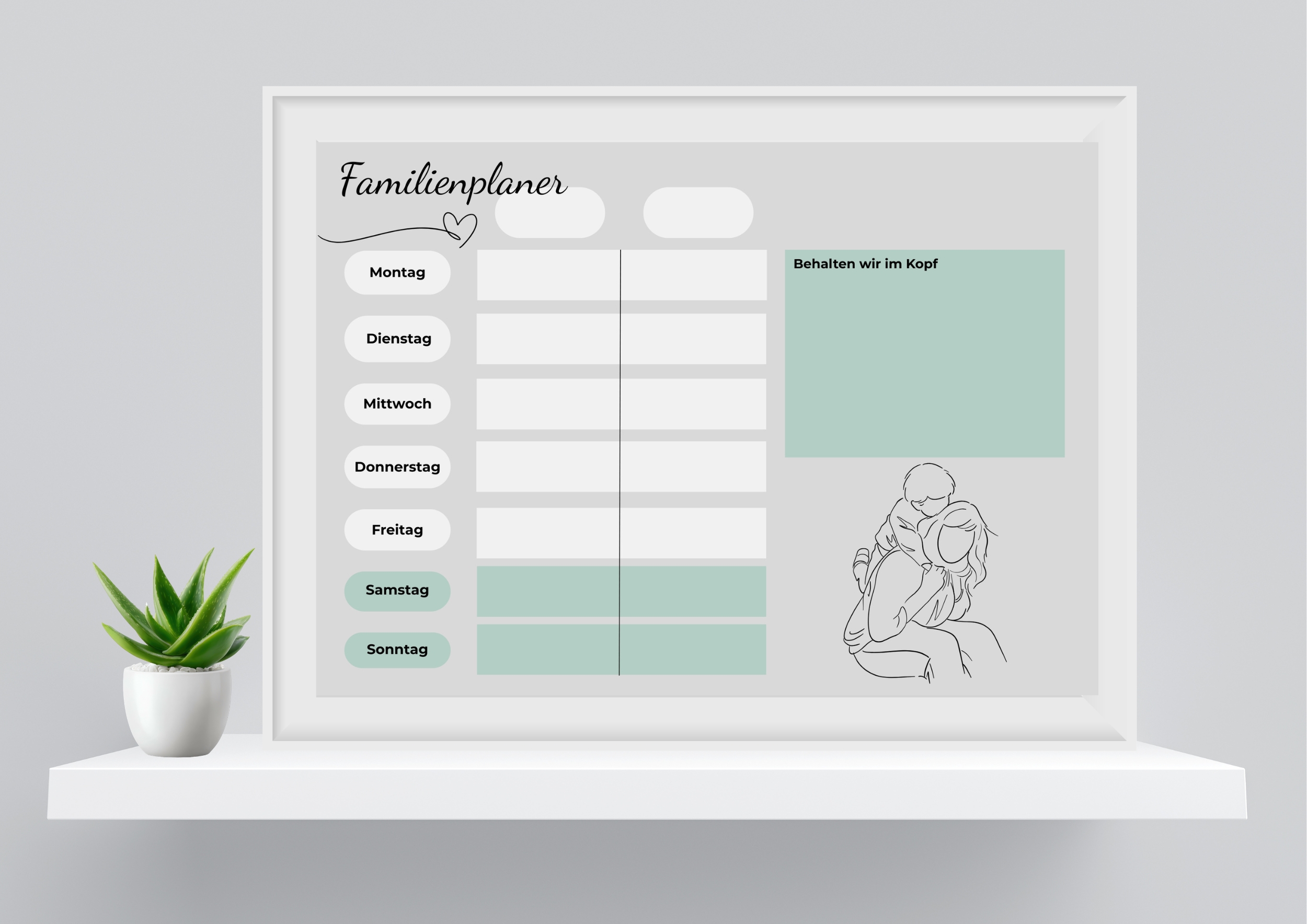Digitaler Familienwochenplan - 2 Personen