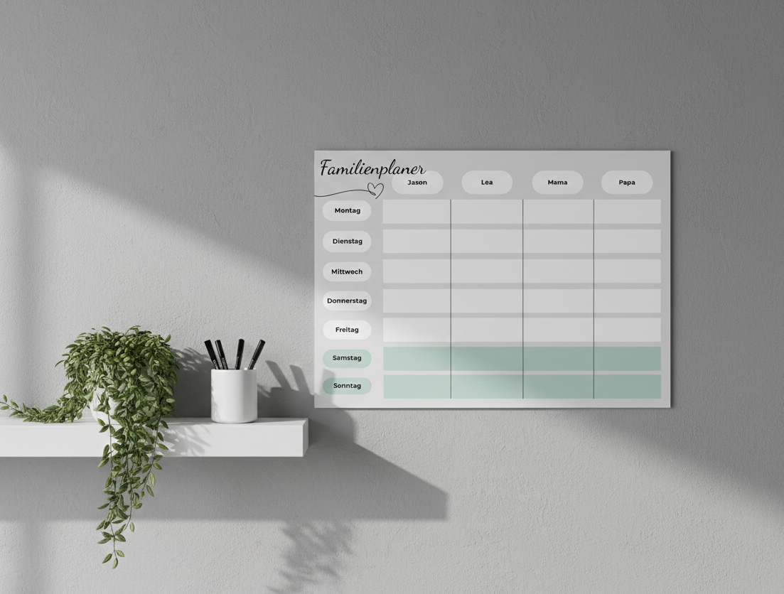 Digitaler Familienwochenplan - 4 Personen