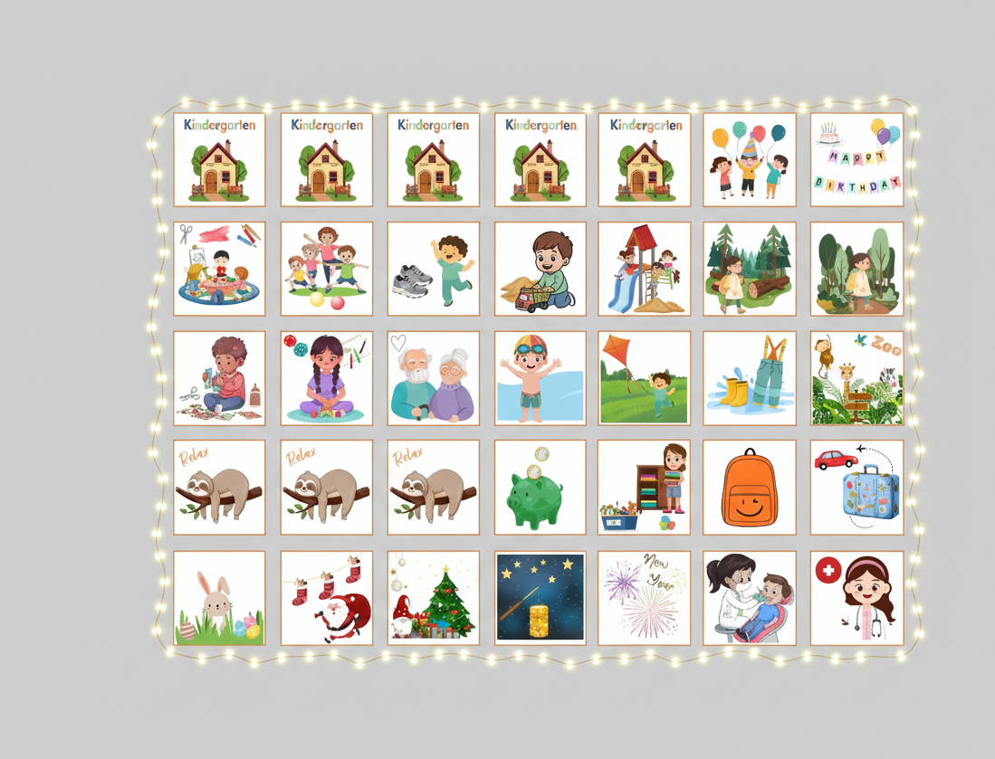 Digialter Wochenplan Kinder - Visuelle Tagesstruktur
