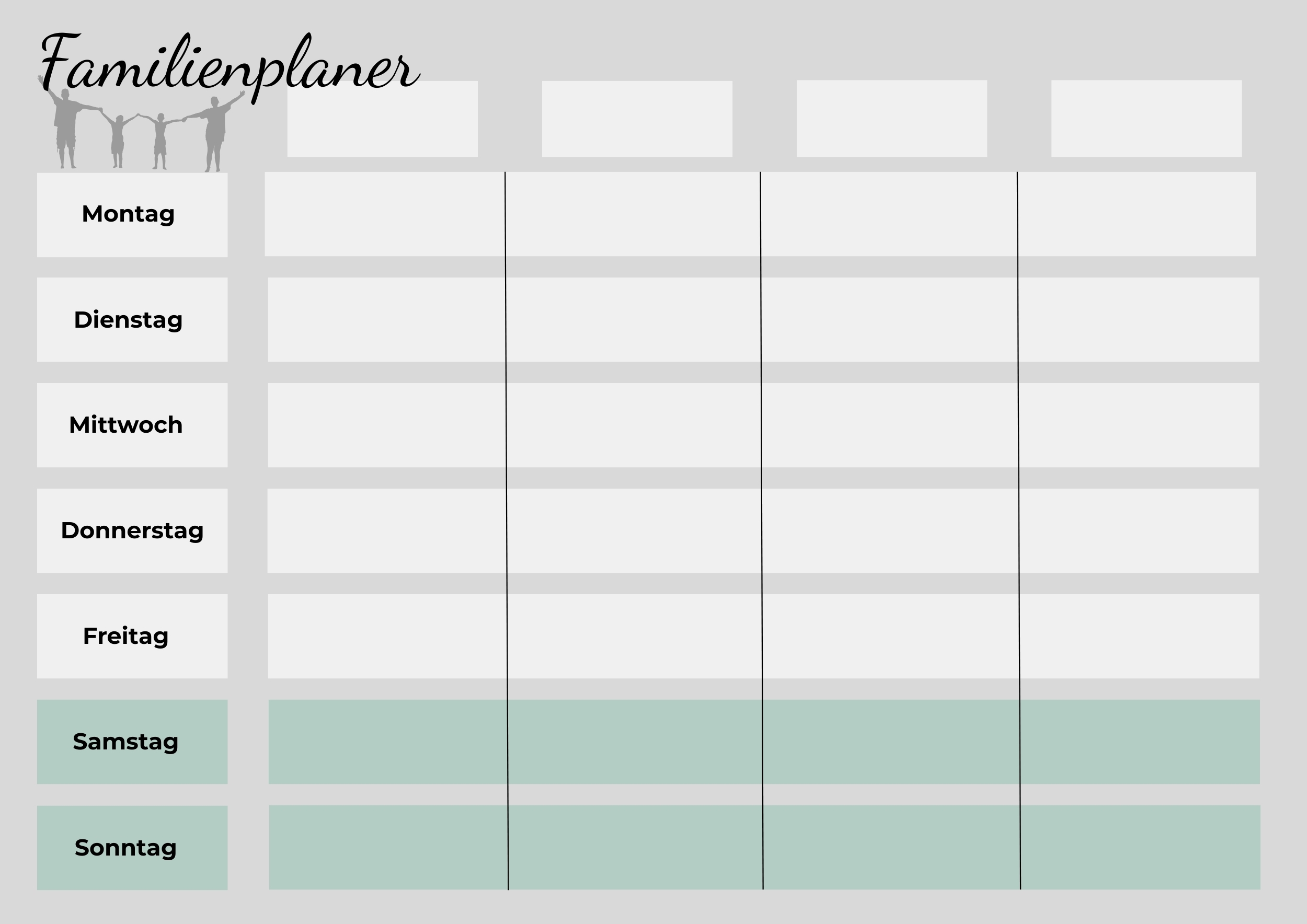 Digitaler Familienwochenplan - 4 Personen