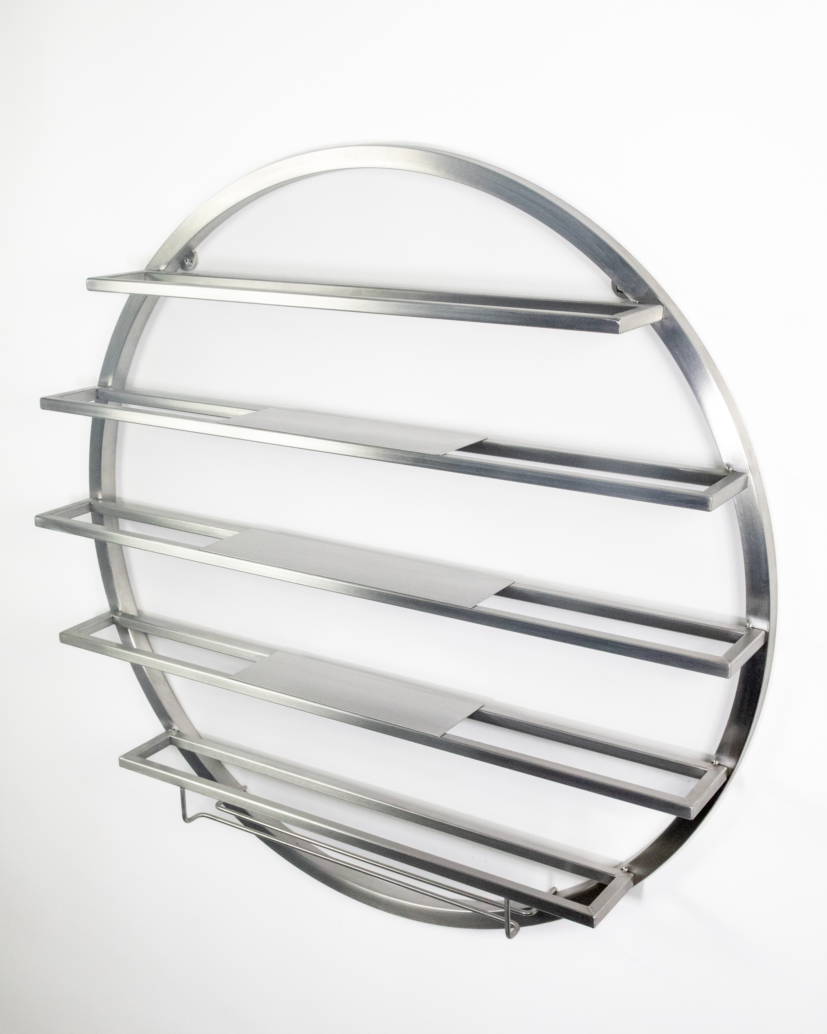 Porta Vini Circolare da Parete in Acciaio | Wine Rack Design Made in Italy