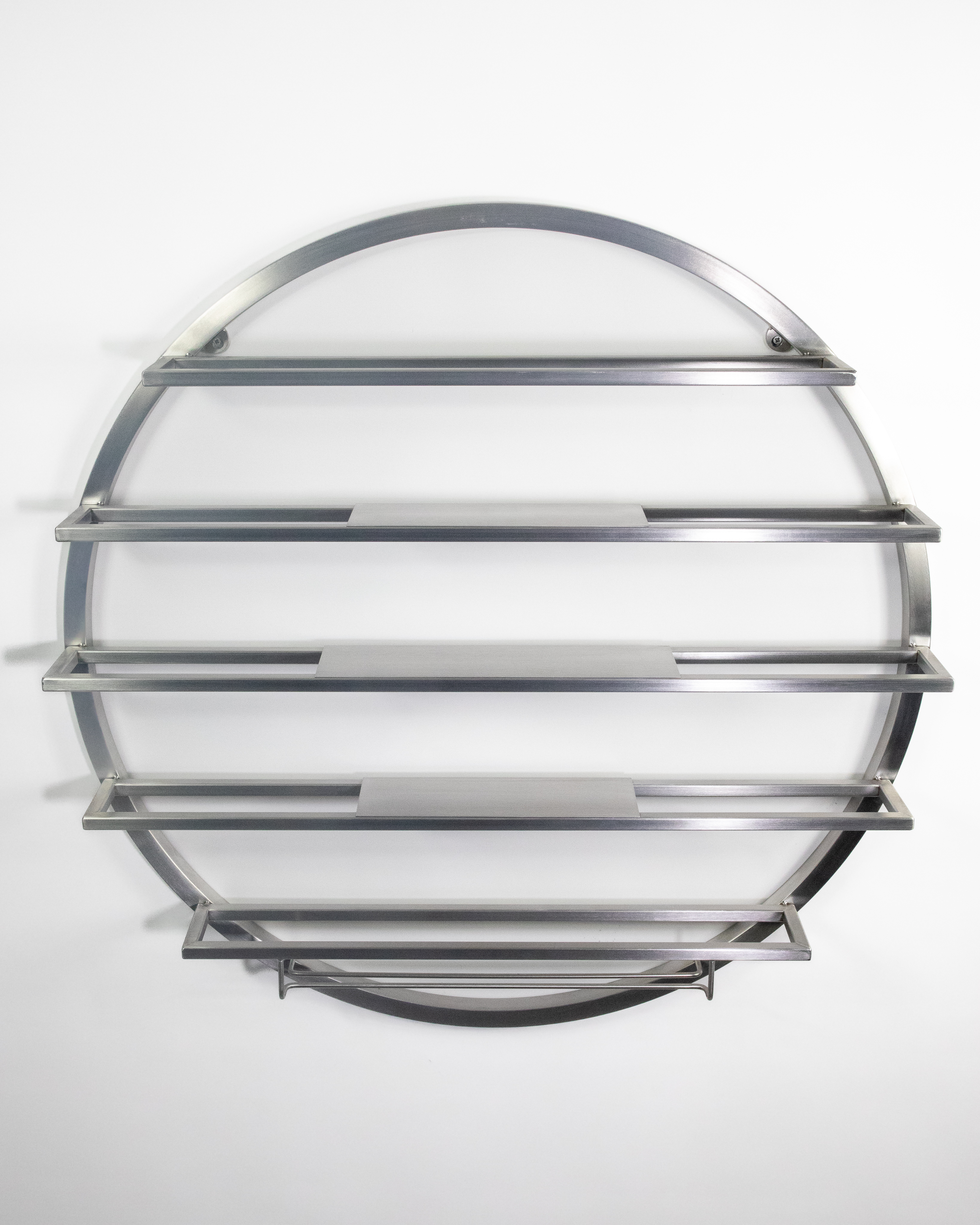 Porta Vini Circolare da Parete in Acciaio | Wine Rack Design Made in Italy