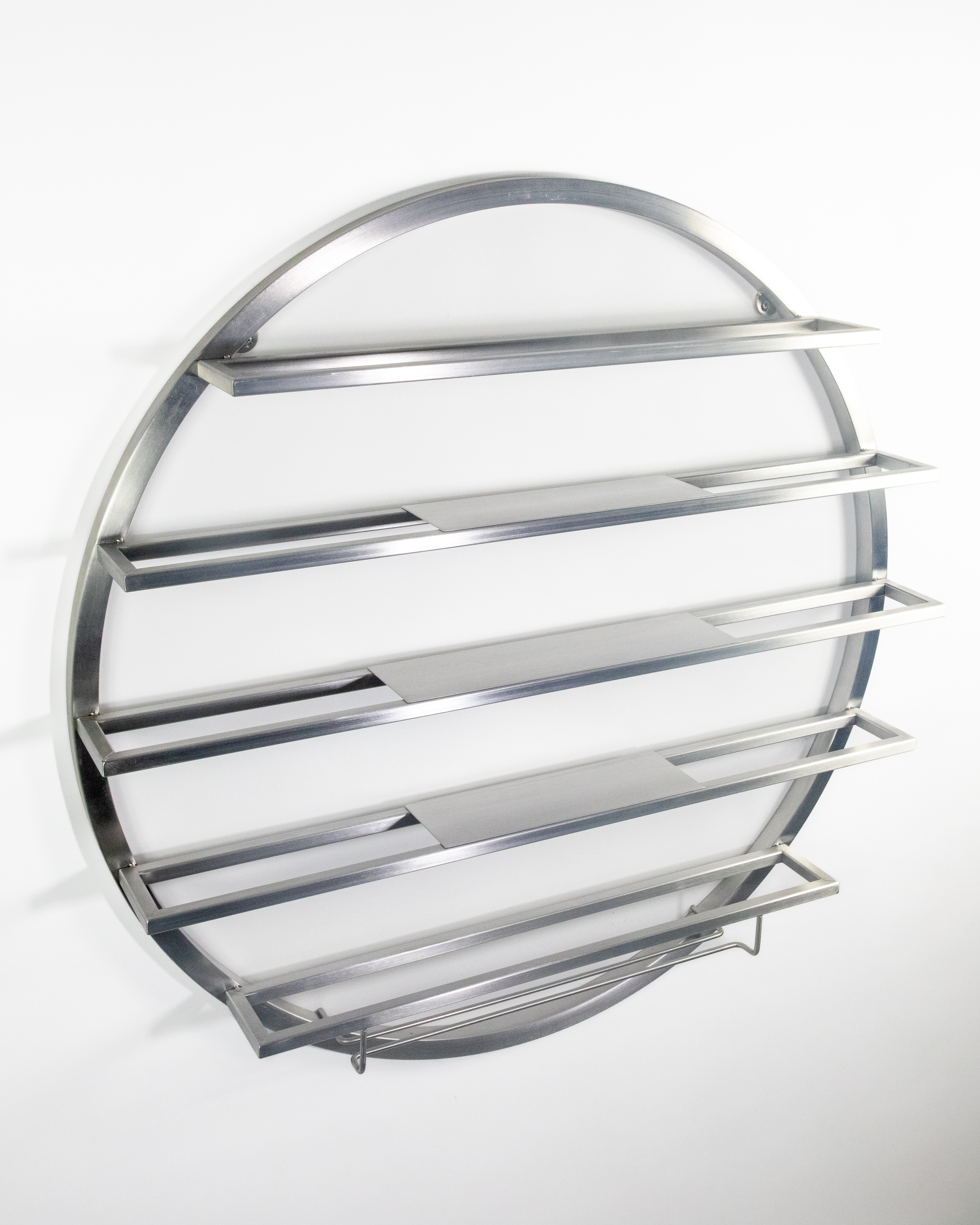 Porta Vini Circolare da Parete in Acciaio | Wine Rack Design Made in Italy
