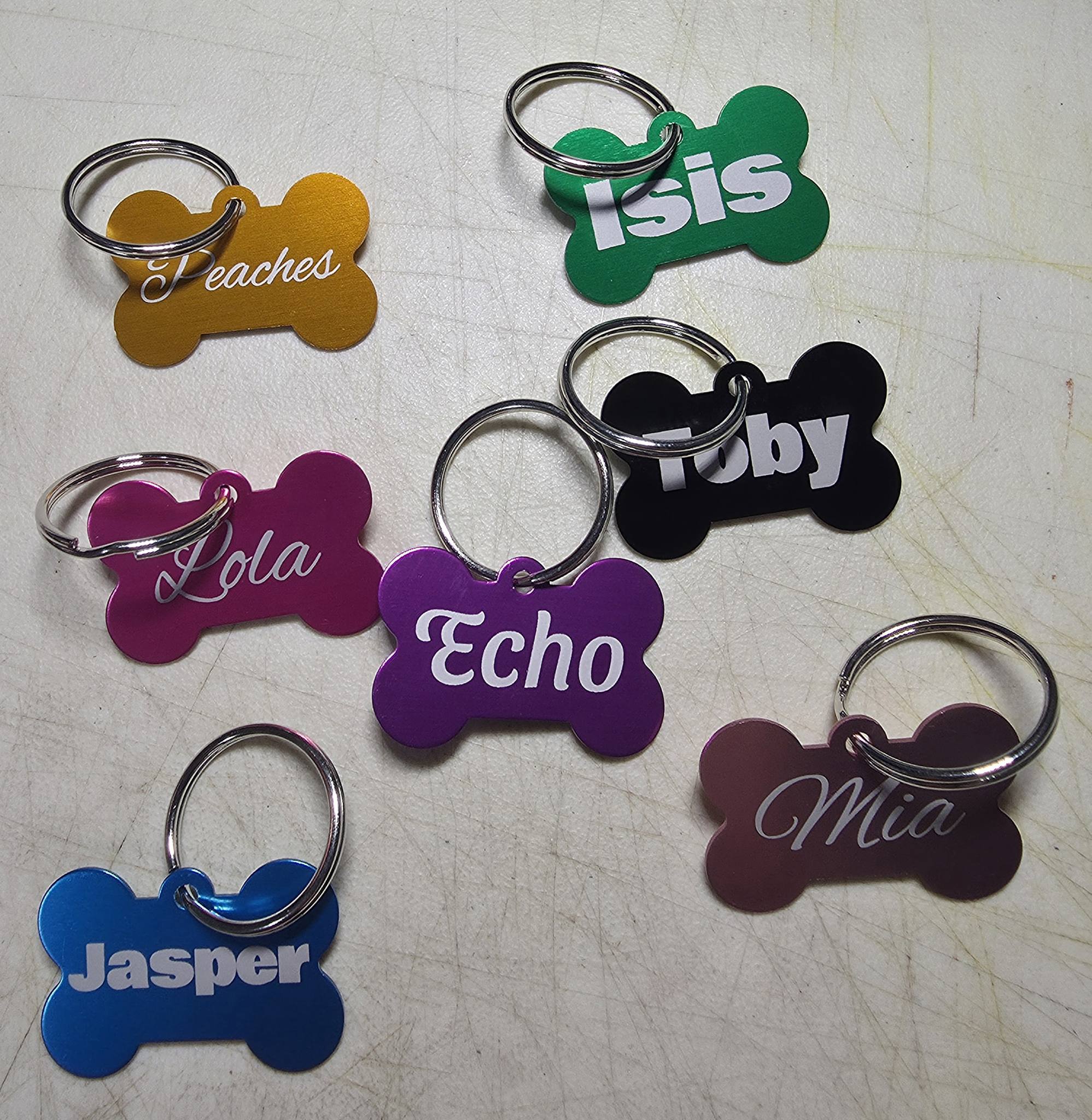 Bone-Shaped Custom Pet Name Tags