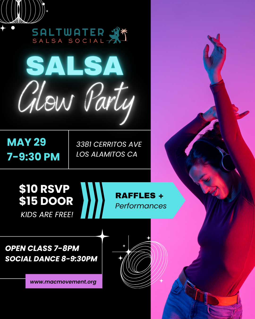 Saltwater Salsa Social: Monthly Beginner Class + Social Dance Party