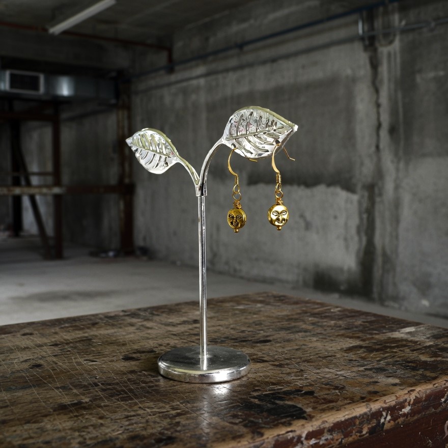 tiny moon Dangle earrings