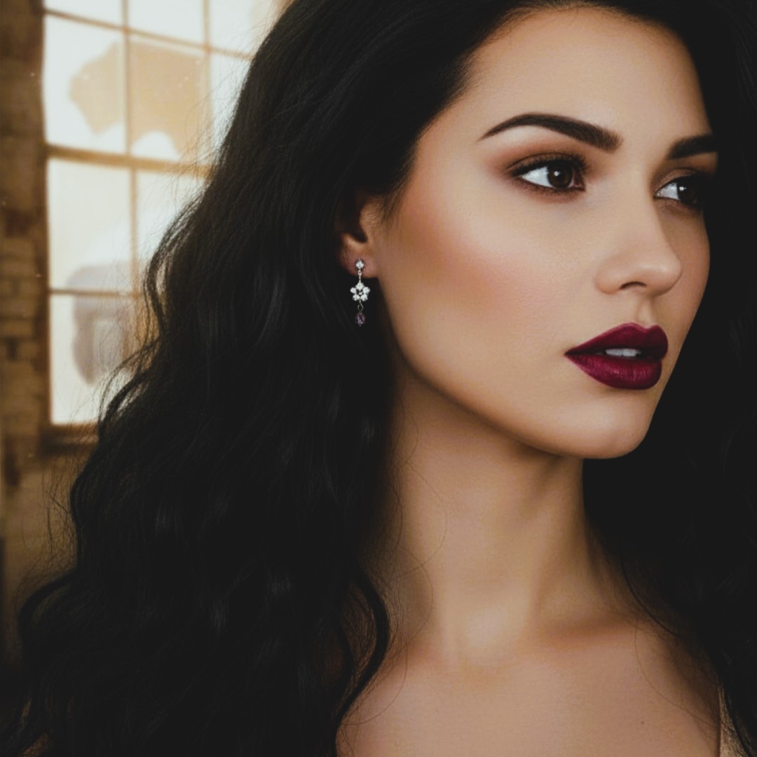 cherry blossom charm earrings with inspirational card