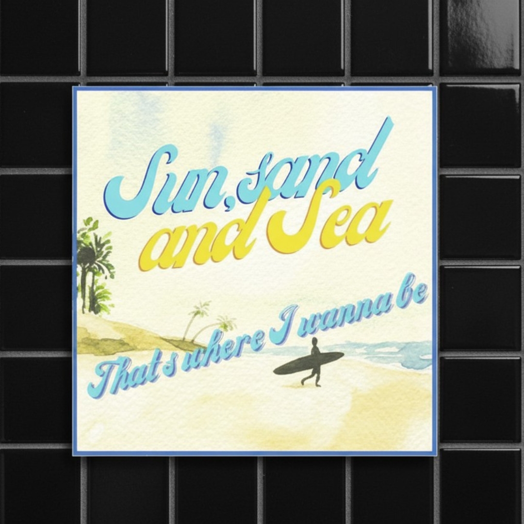 Sun sand and sea Bracelet - beaded knotted - Yellow and blue - inspirational Jewellery