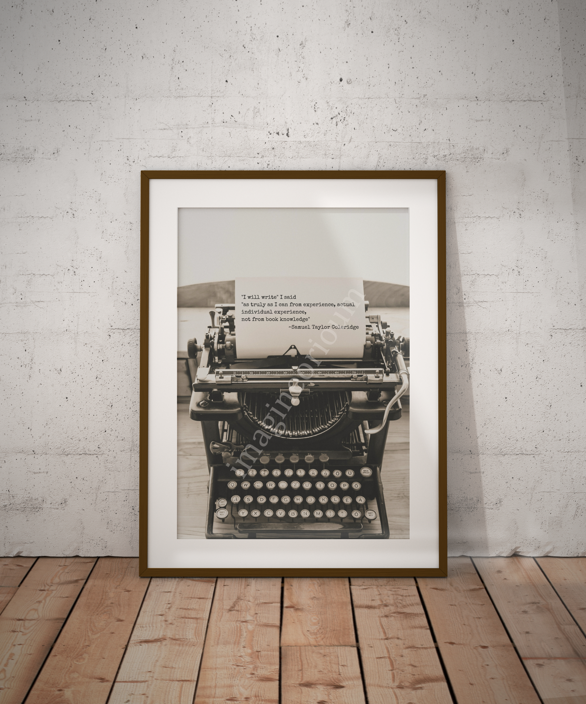 Coleridge Writer Quote Print: Vintage Typewriter Font Inspiration