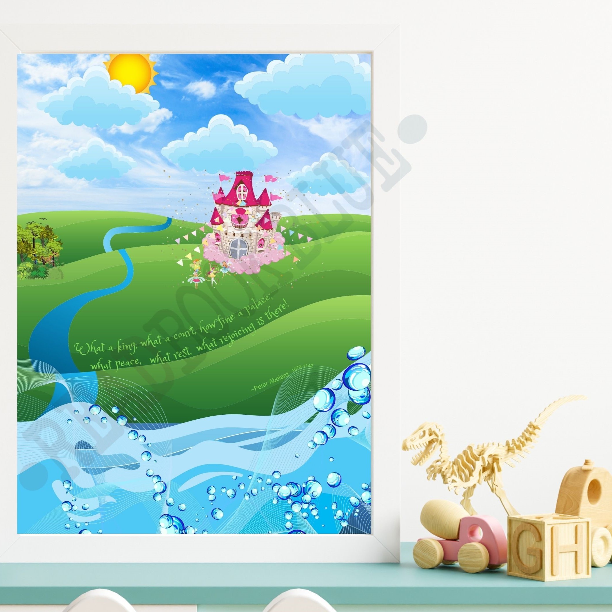 Princess castle poster and quote by Peter Abelard