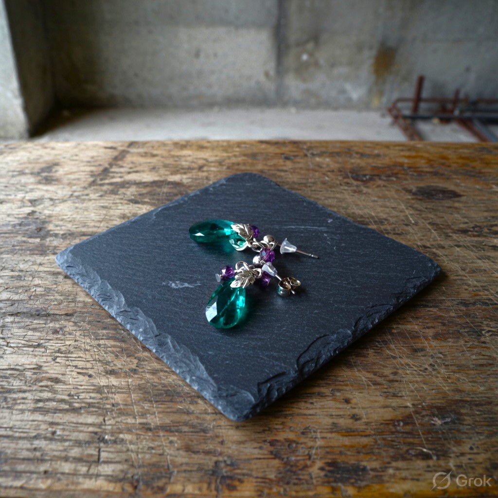 Irish blessing green teardrop dangle earrings with inspirational card