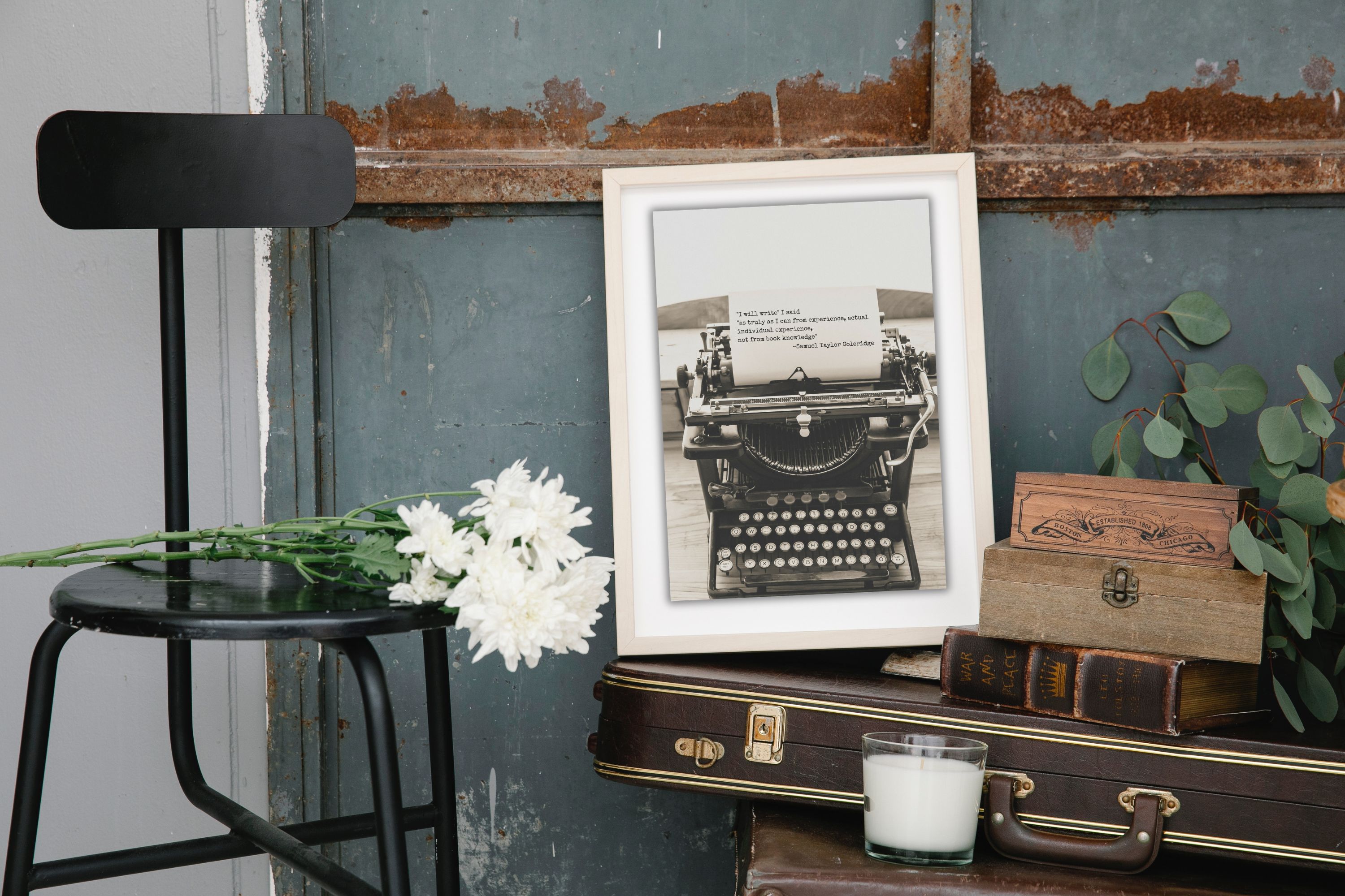 Coleridge Writer Quote Print: Vintage Typewriter Font Inspiration