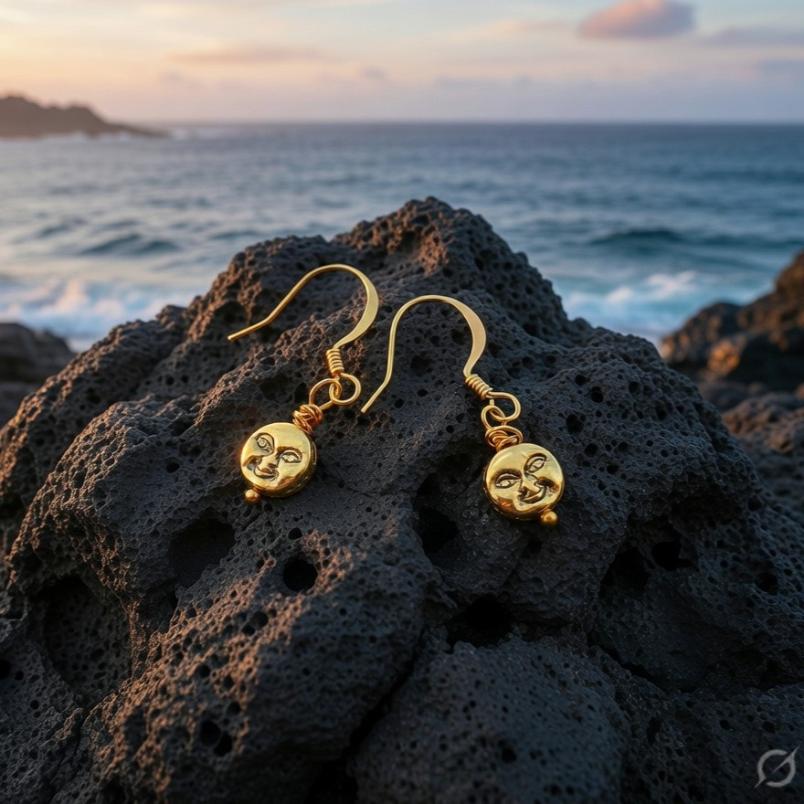 tiny moon Dangle earrings