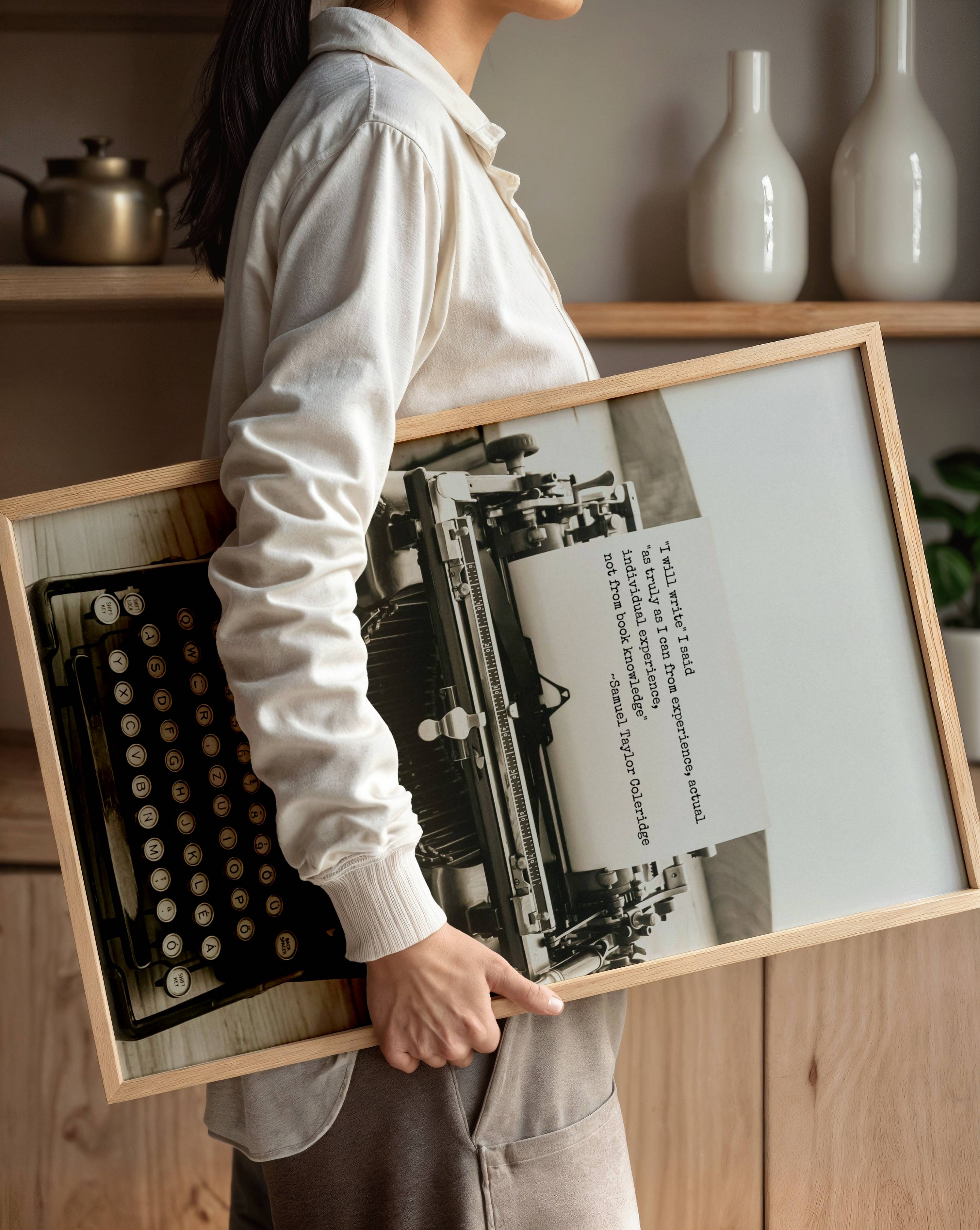 Coleridge Writer Quote Print: Vintage Typewriter Font Inspiration