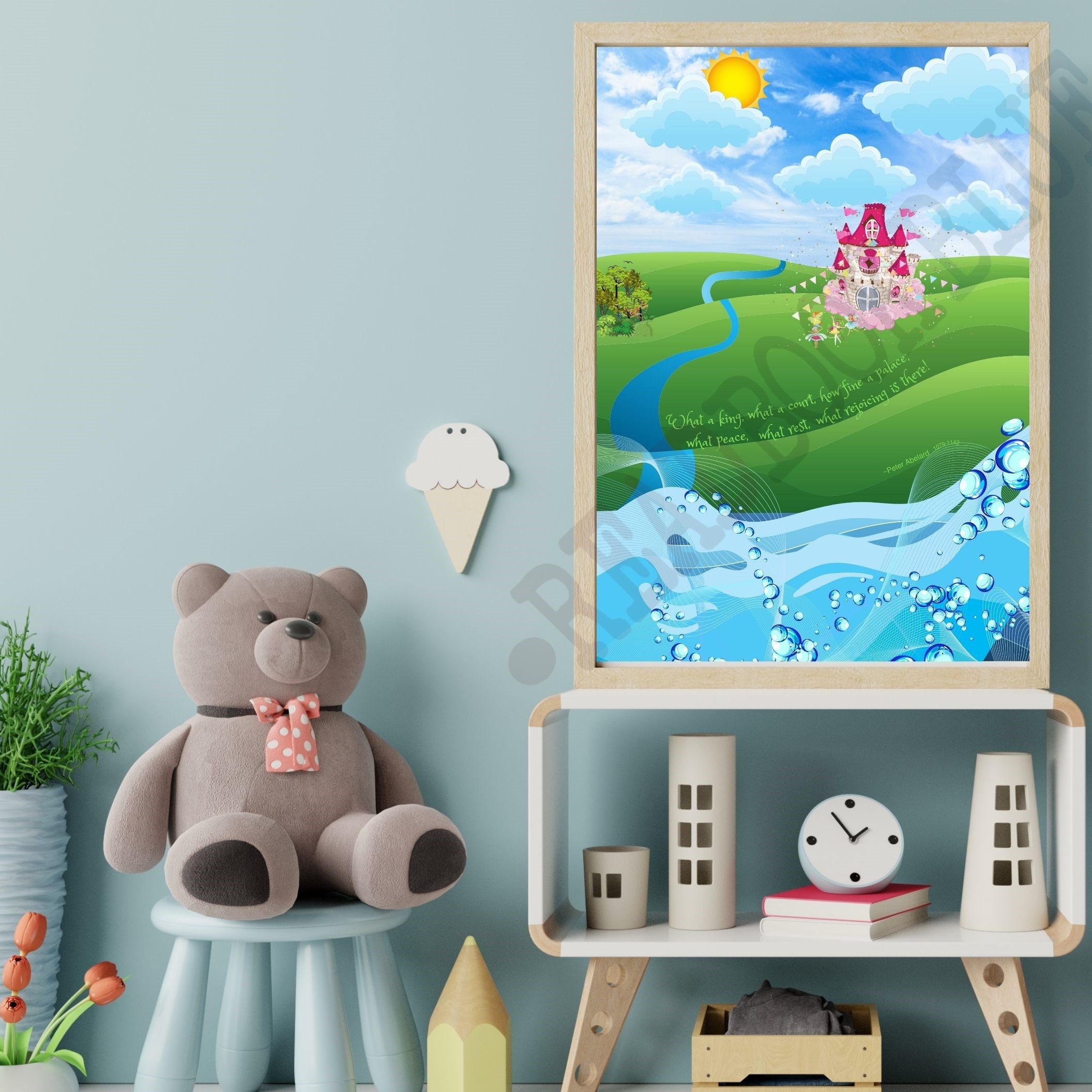 Princess castle poster and quote by Peter Abelard