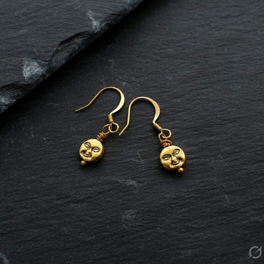 tiny moon Dangle earrings