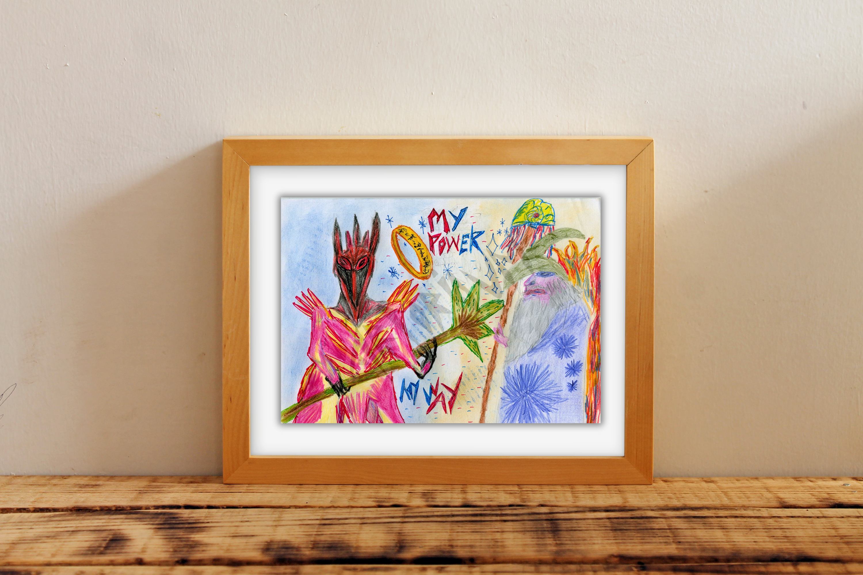 LOTR inspired quote print naive doodle art for contemporary decor 