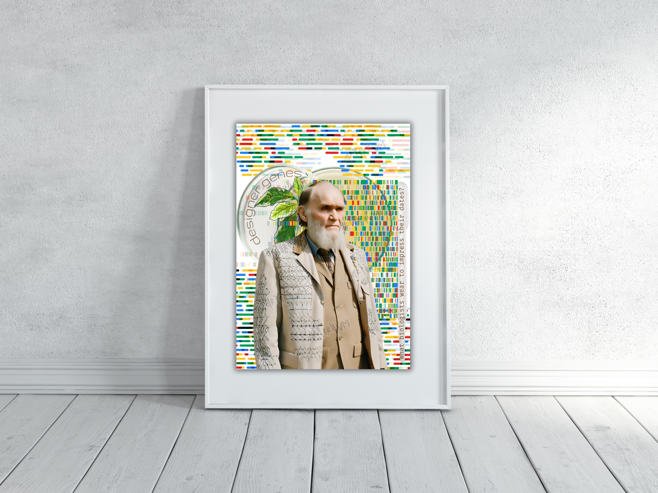 Science pun about Genetics and Darwin funny wall art print