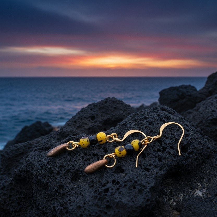 Busy bee earrings with inspirational card 