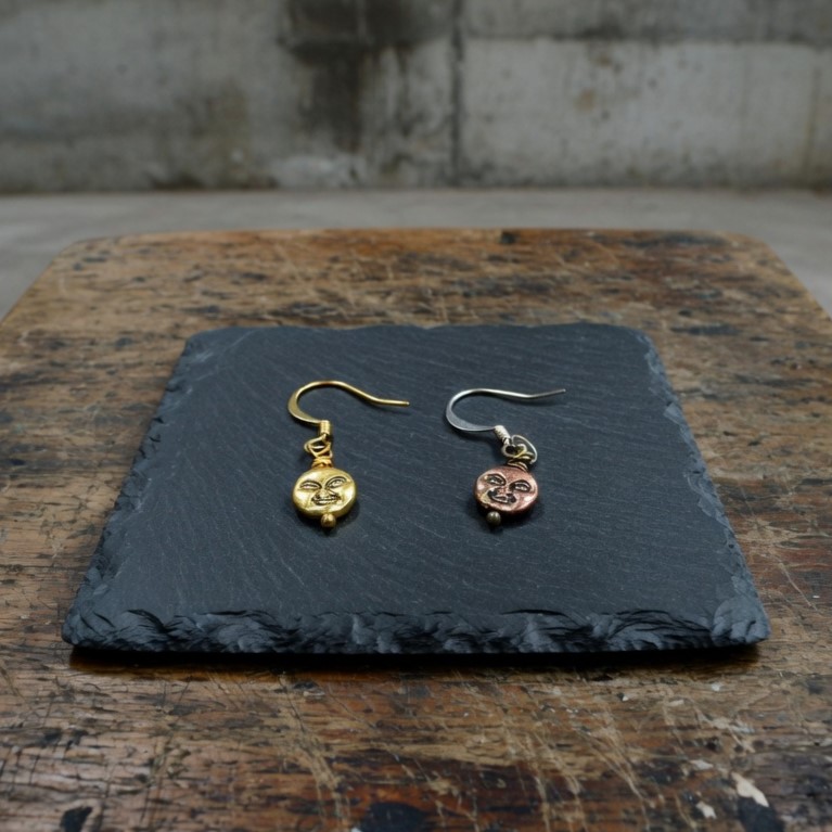 tiny moon Dangle earrings