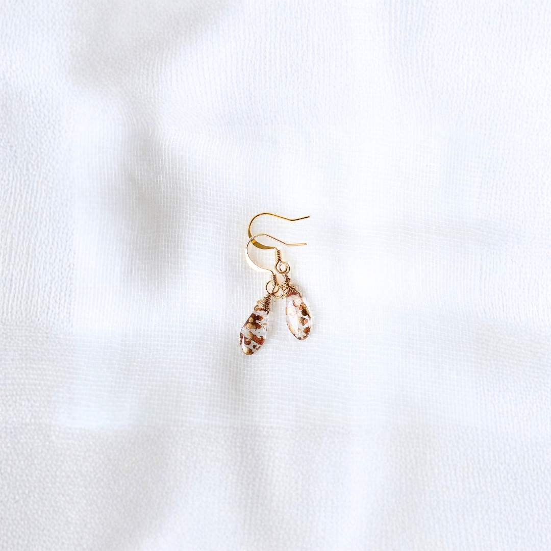 Golden rain teardrop dangle earrings 