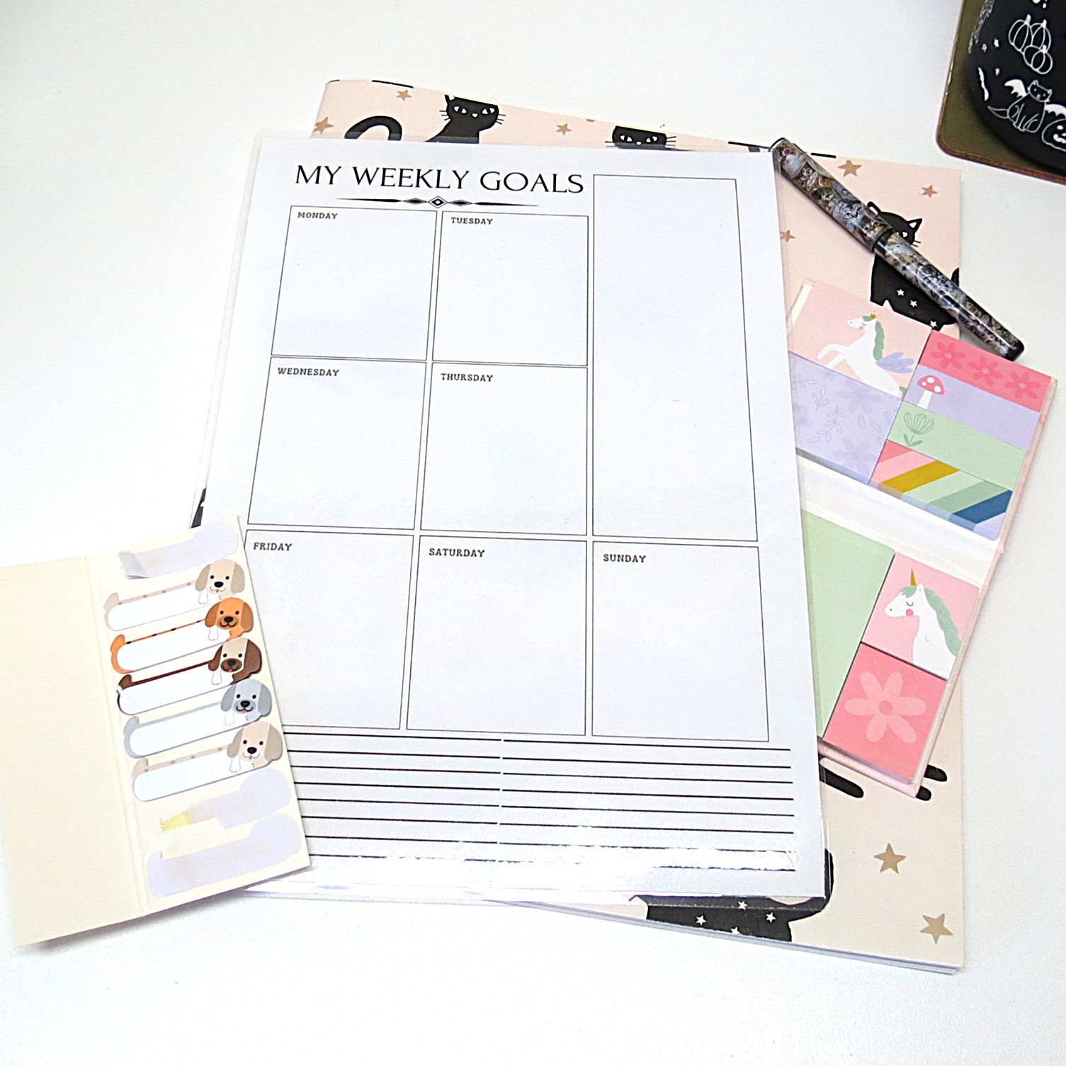 Weekly Goal planner laminated for easier calander organising