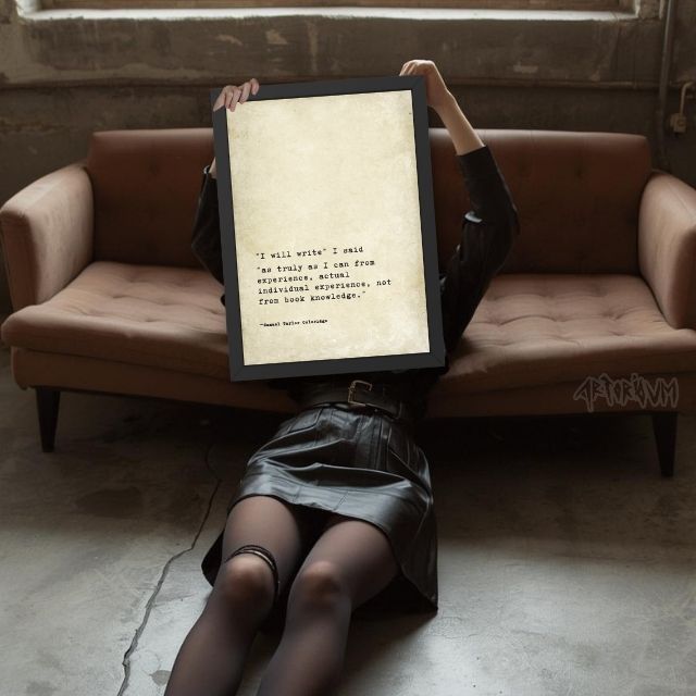 Coleridge Writing Quote Print: Vintage Typewriter Font, Antique Paper