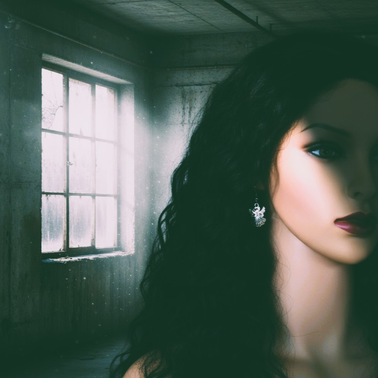 Angel earrings Filigree with a golden skirt with simple romantic note