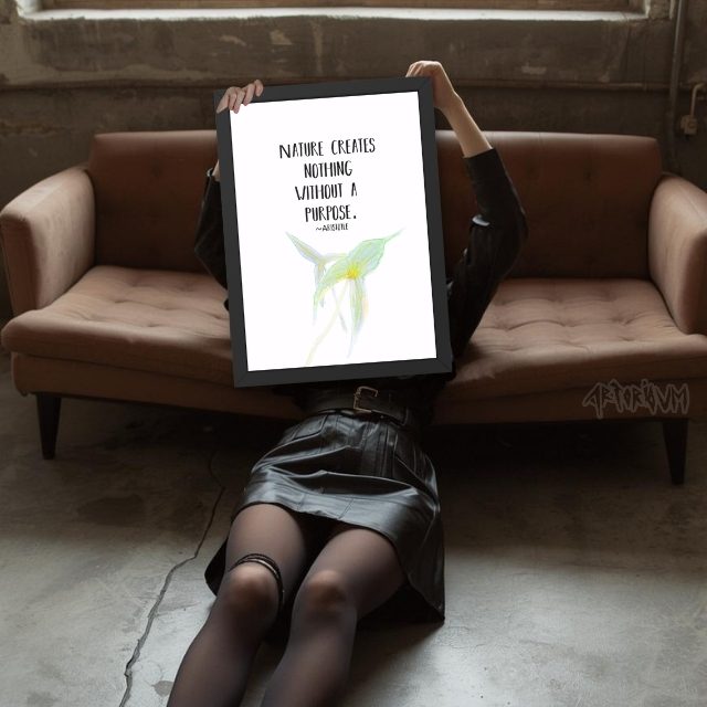 Aristotle Quote Wall Art Print - Nature Creates Nothing Without a Purpose - Watercolor Botanical Motivational Poster