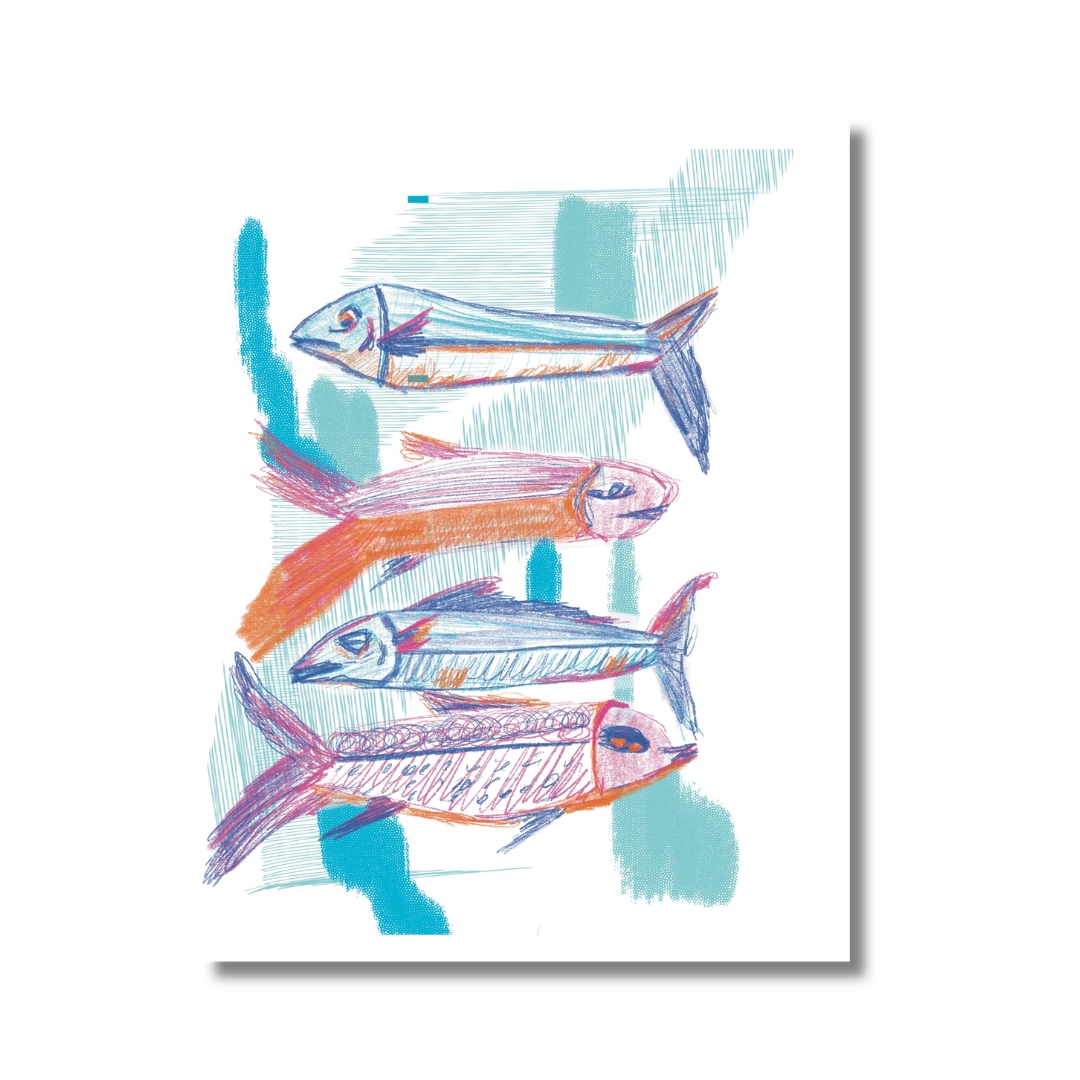 Fish done from a tutorial from draw with Flo - Freebie 