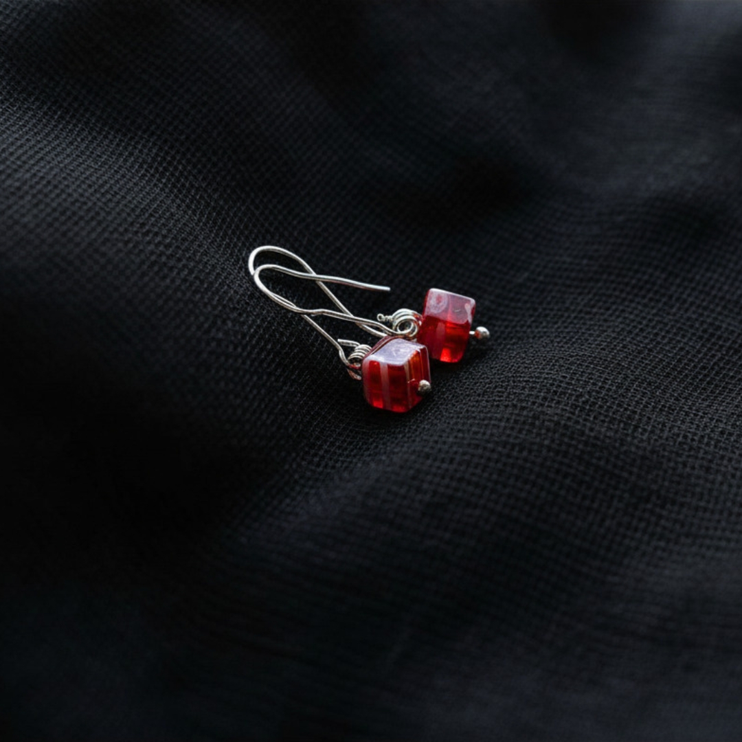 pretty Millefiori colors and designs dangle earrings