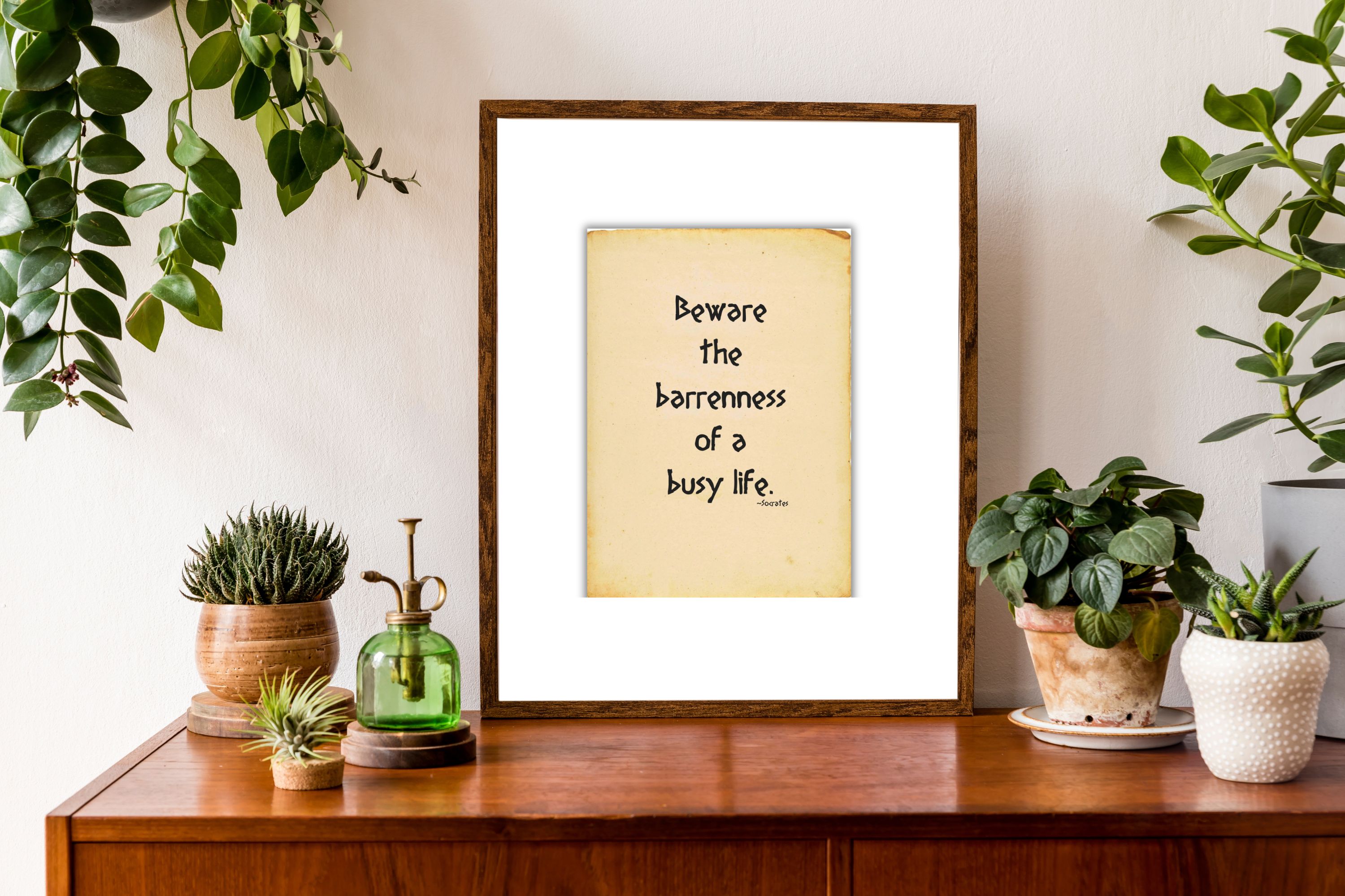 Socrates Quote Print: Inspirational Aged Paper Art