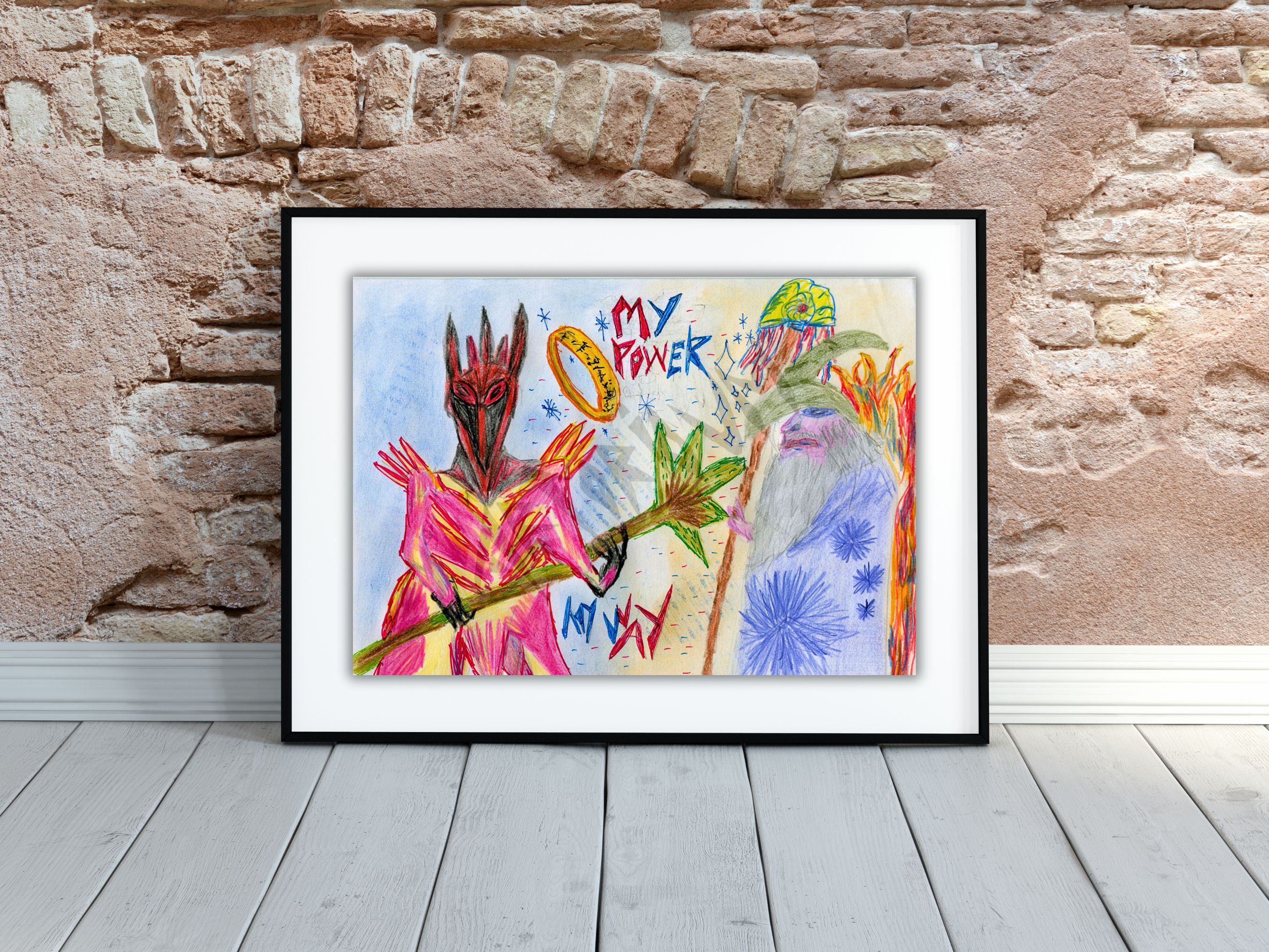 LOTR inspired quote print naive doodle art for contemporary decor 