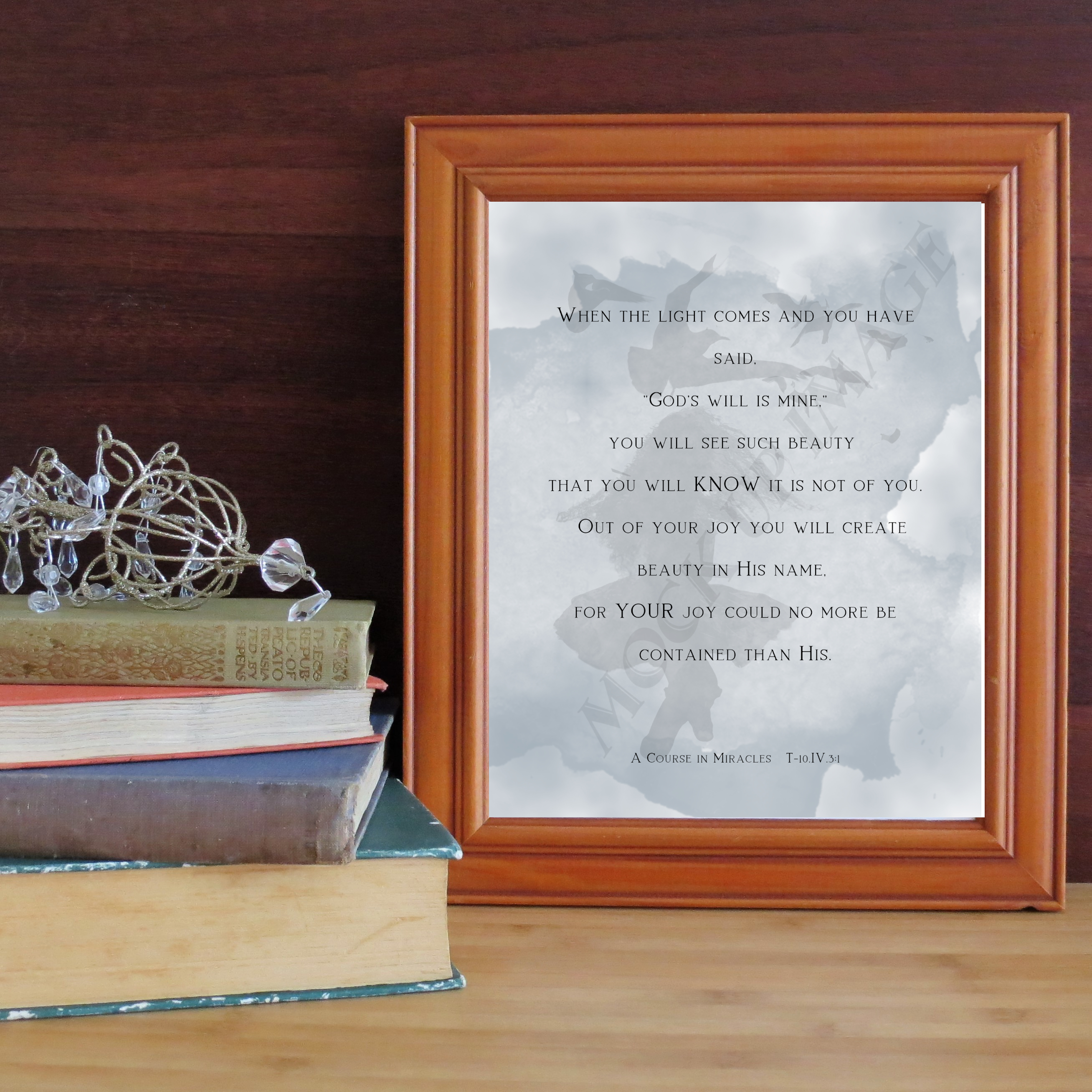 Spiritual quote prints - God's will is mine - A course in miracles