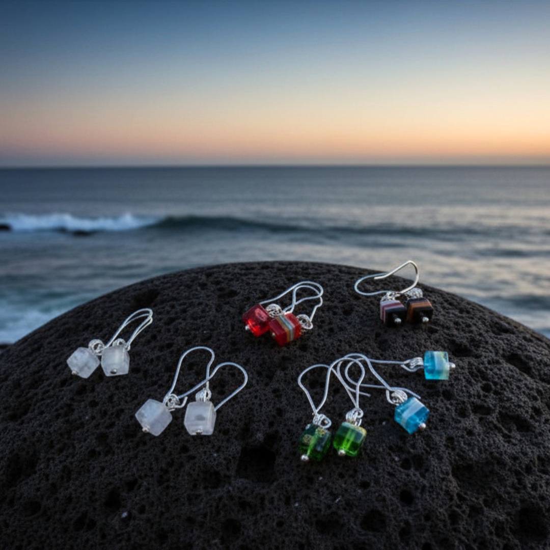 pretty Millefiori colors and designs dangle earrings