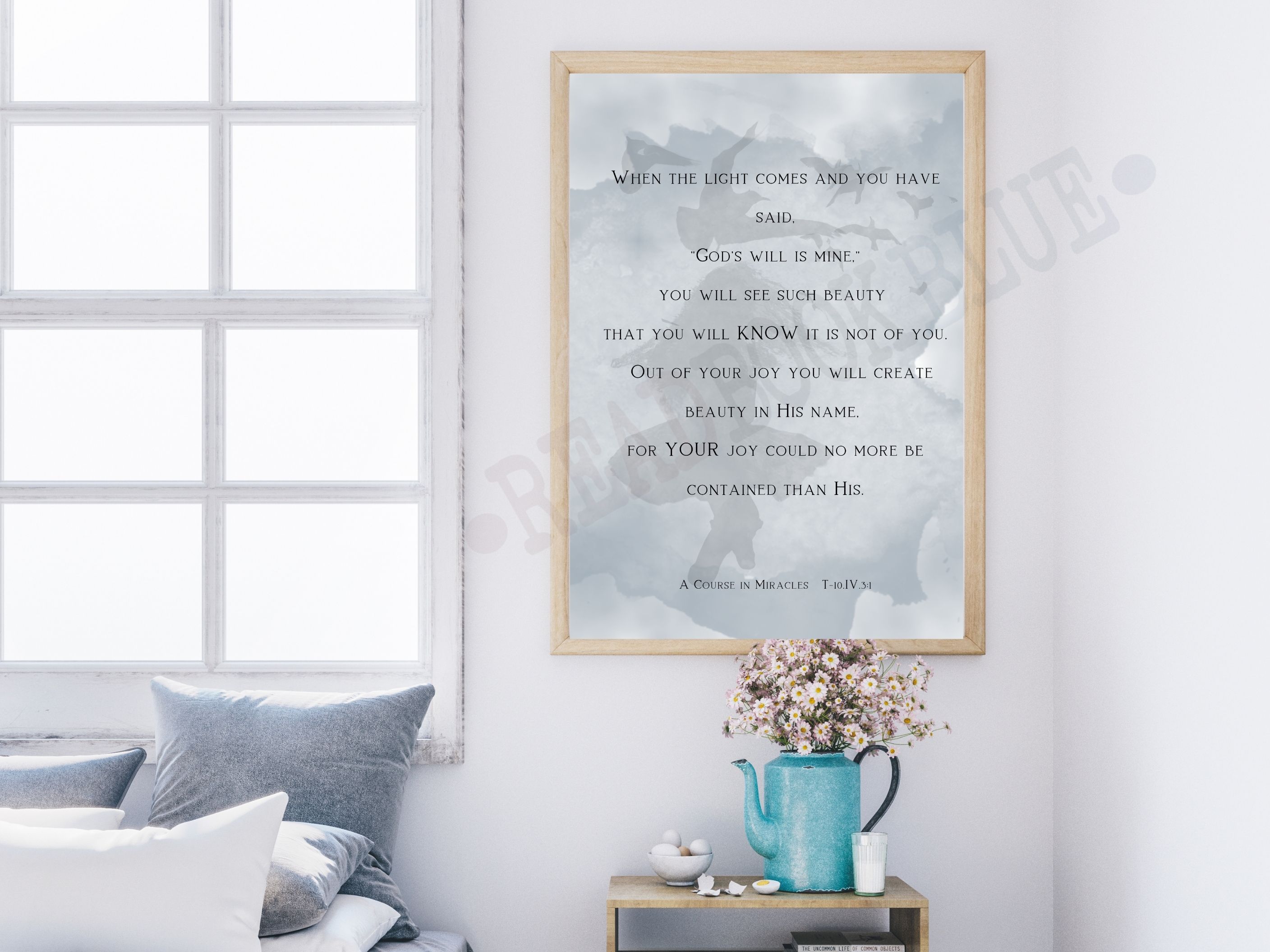 Spiritual quote prints - God's will is mine - A course in miracles