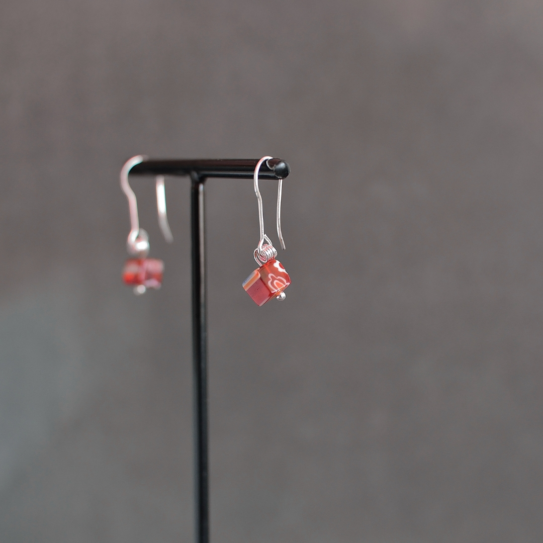 pretty Millefiori colors and designs dangle earrings