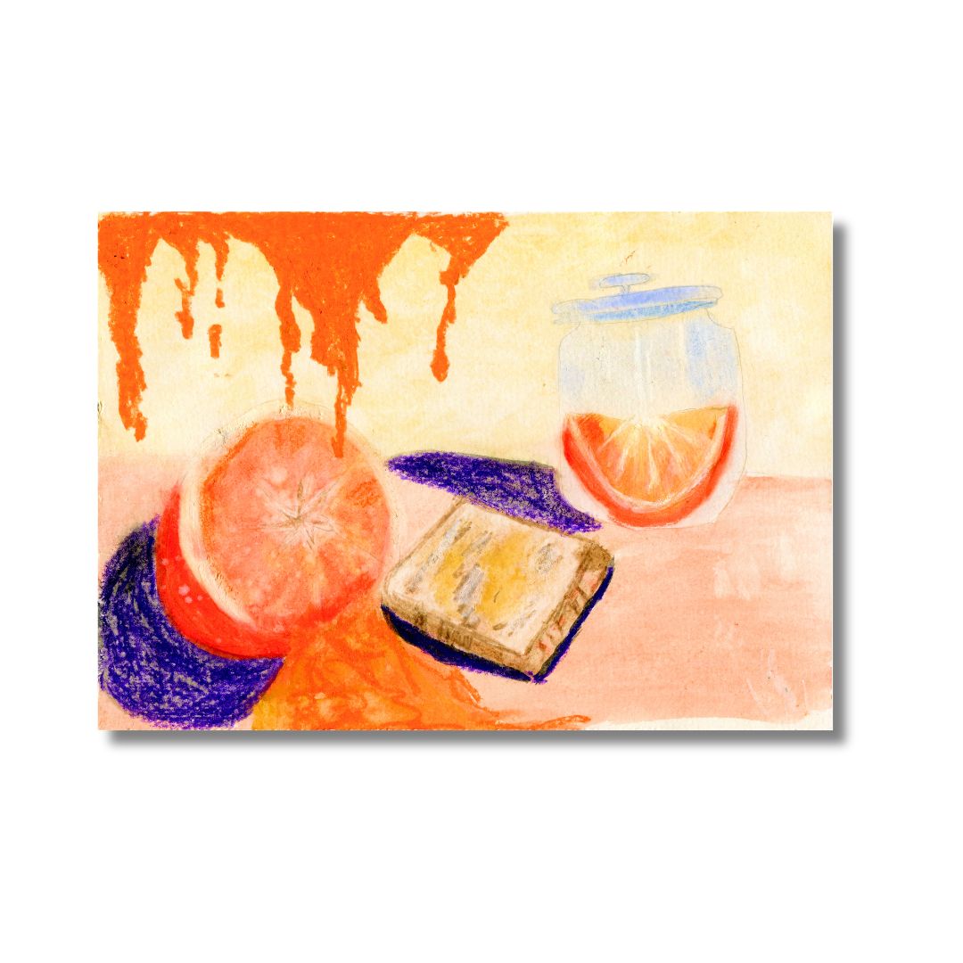 Making Marmalade print from my original mixed media art 