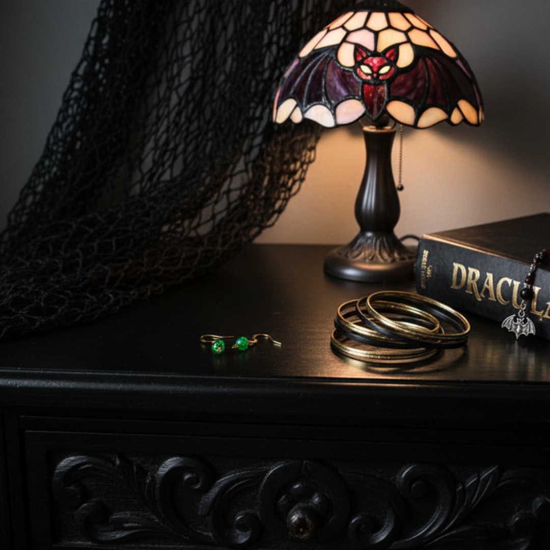 Green crushed glass bead drop earrings