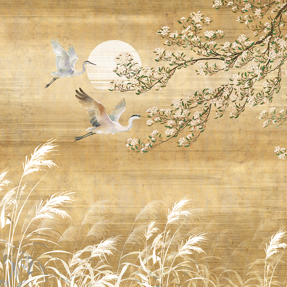 Moonlit Flight of Cranes