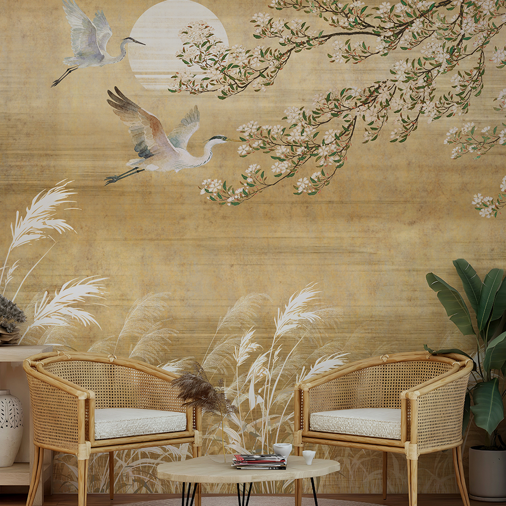 Moonlit Flight of Cranes