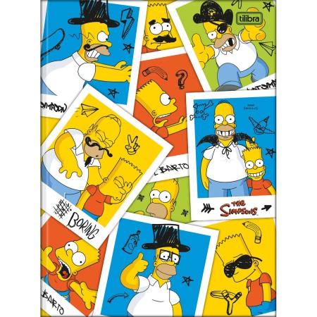 Caderno Brochura Capa Dura Universitário Simpsons 80 Folhas