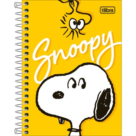 Caderneta Espiral Capa Dura 1/8 Snoopy 80 Folhas