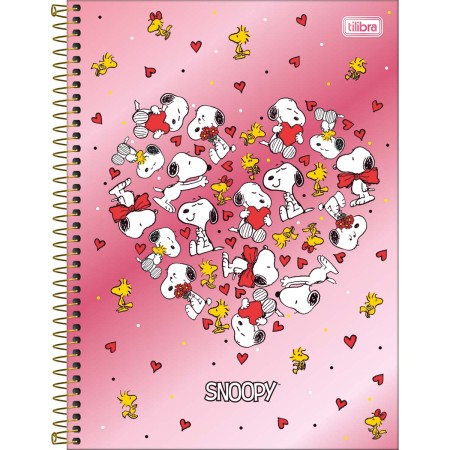 Caderno Espiral Capa Dura Universitário 1 Matéria Snoopy Core 80 Folhas