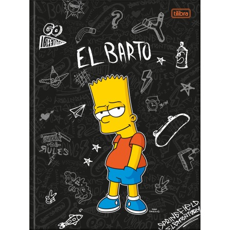 Caderno Brochura Capa Dura Universitário Simpsons 80 Folhas