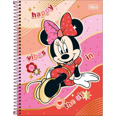 Caderno Espiral Capa Dura Universitário Connect 1 Matéria Minnie 80 Folhas
