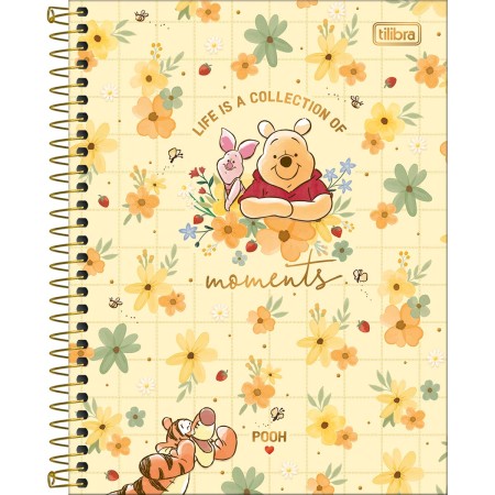 Caderno Espiral Capa Dura - 1 Matéria (Pooh)