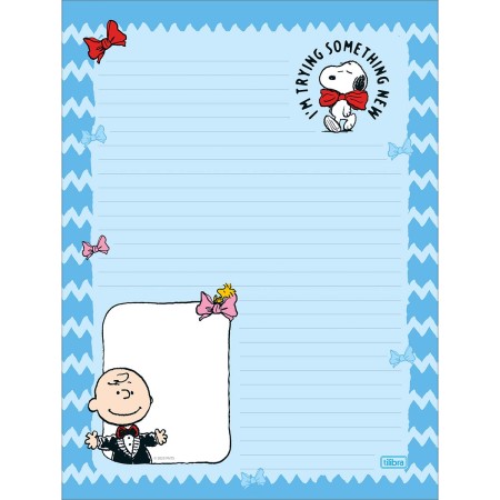 Caderno Colado Papel de Carta Snoopy 50 Folhas