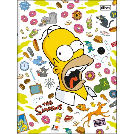 Caderno Brochura Capa Dura Universitário Simpsons 80 Folhas